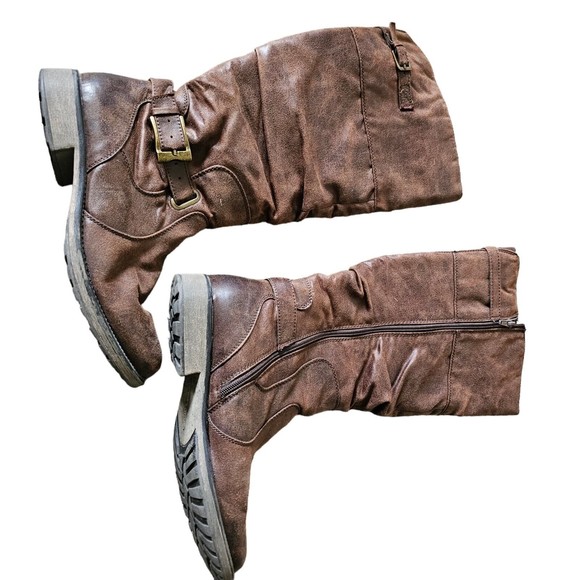 Riding Boots Leather STILLER  Buckle Zip Knee High - Picture 6 of 6